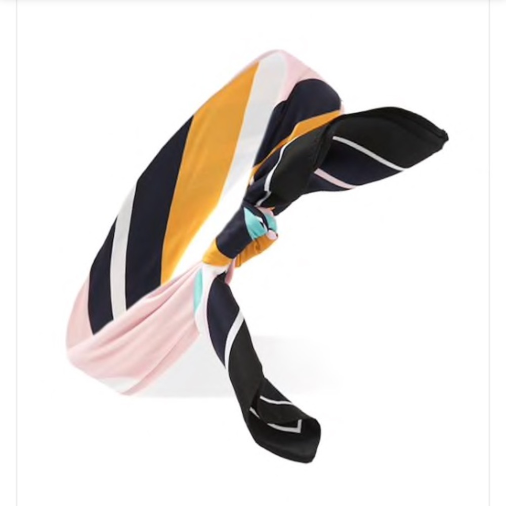 Striped Knotted Head Scarf, Striped Head Scarf